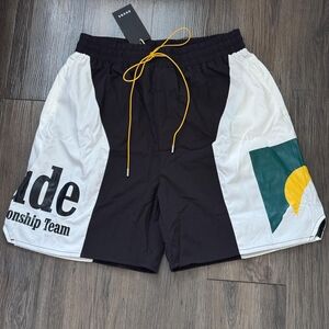 RUDE Black and White Men's Shorts